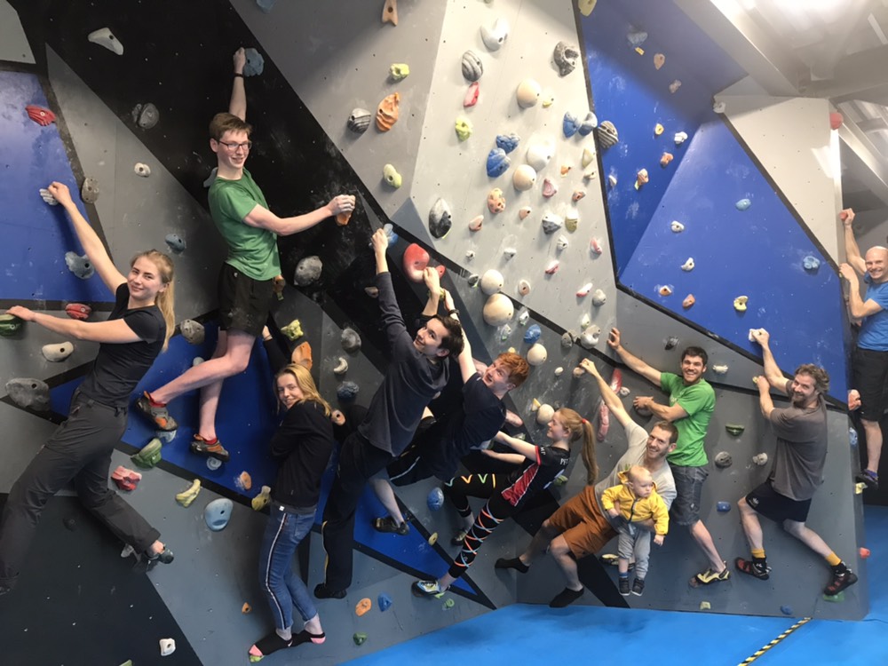 Image of pupils on the climbing wall