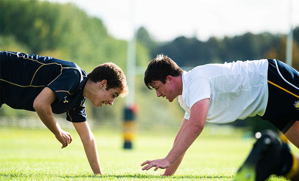 Image of a pupils playing rugby