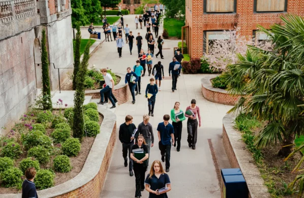 Day pupils walking around school