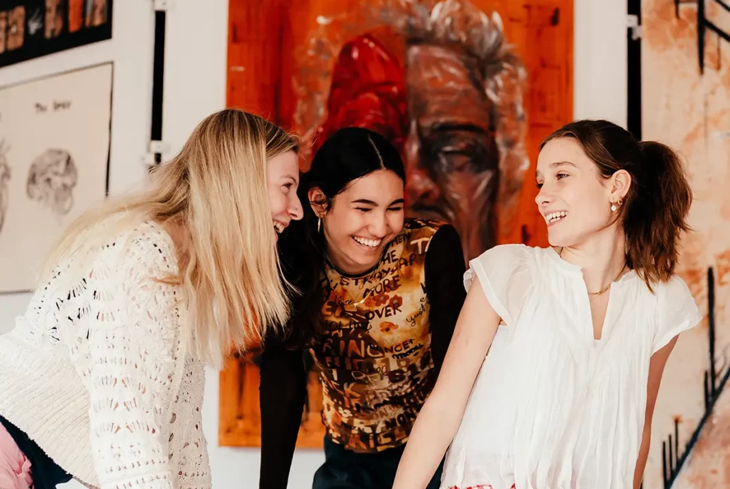 Three girls in artroom