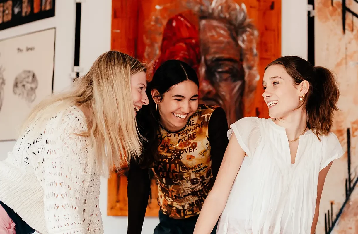 Three girls in artroom