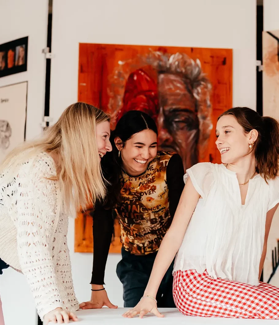 Three girls in artroom