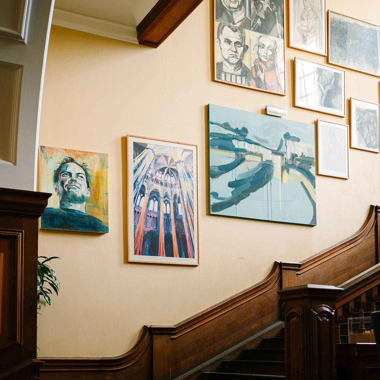 History of art on staircase