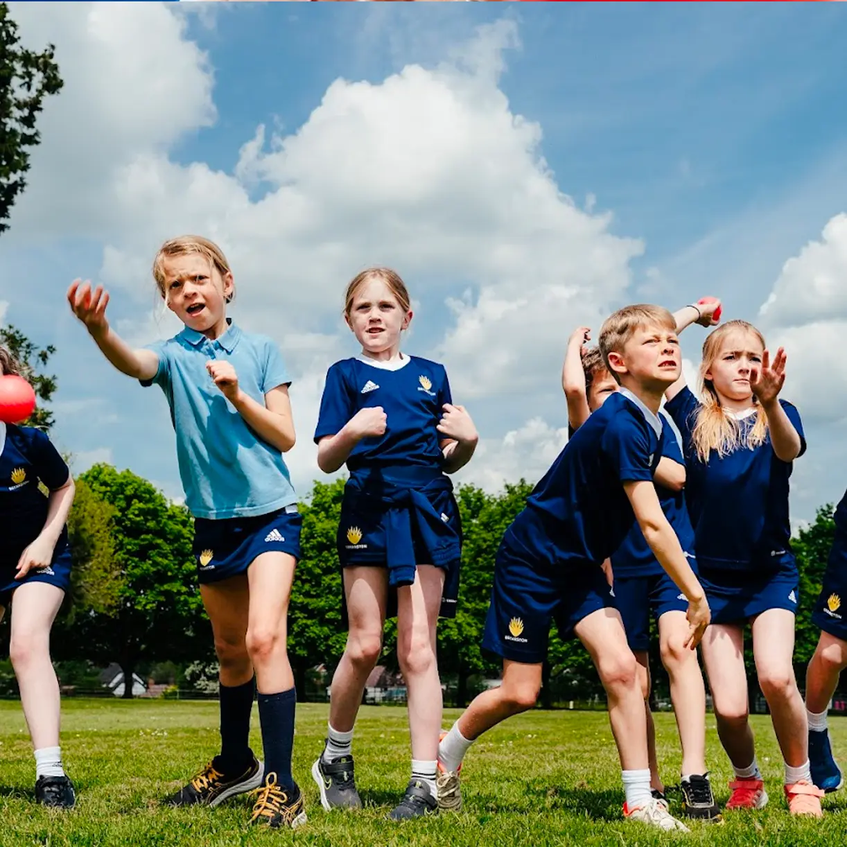 Prep school children outdoors