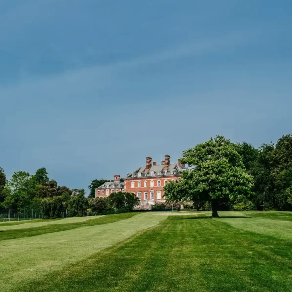 Front lawn and school