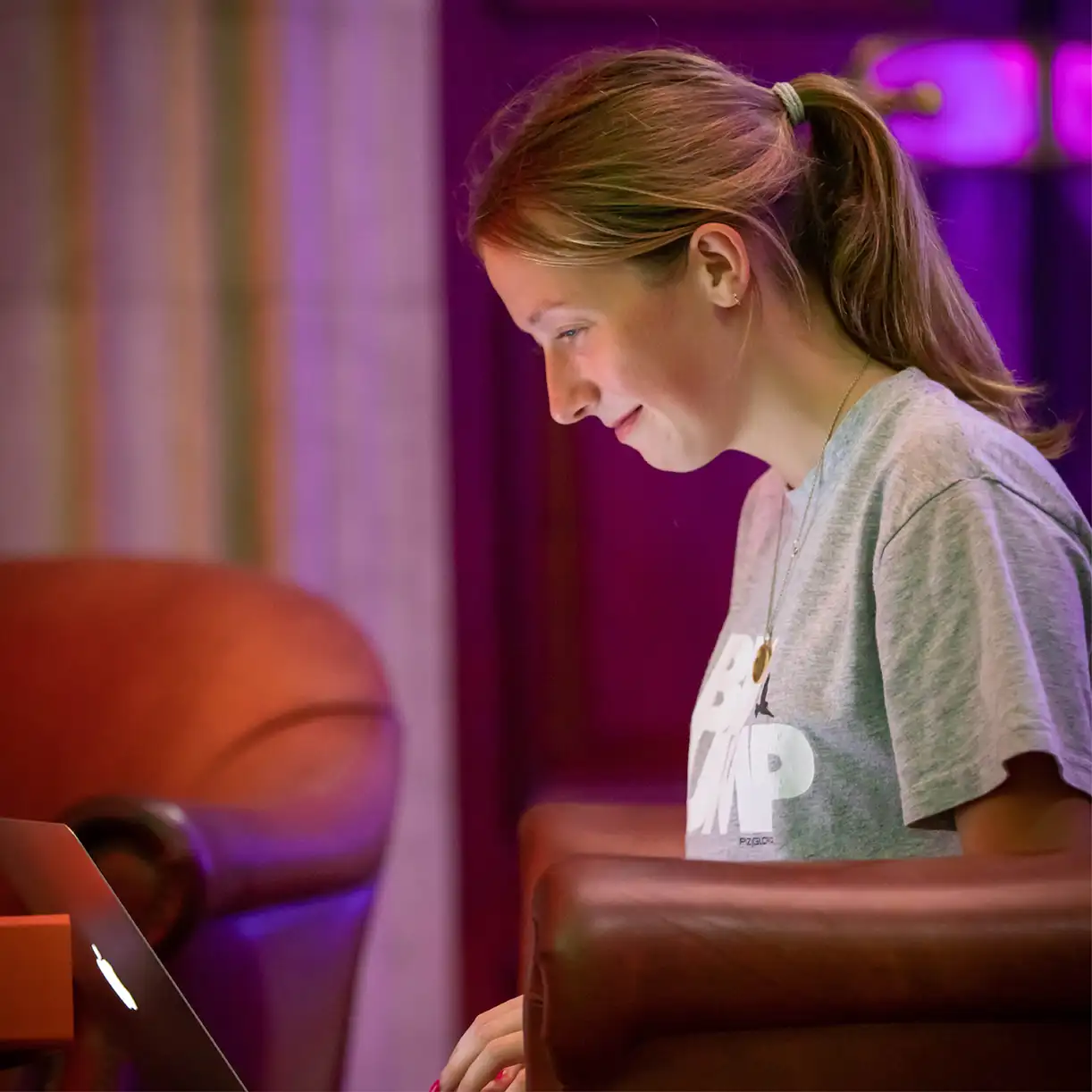 Pupil on laptop