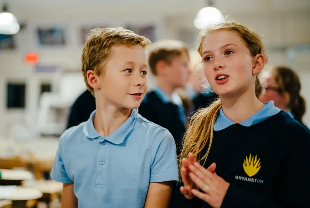 Prep school pupils in class