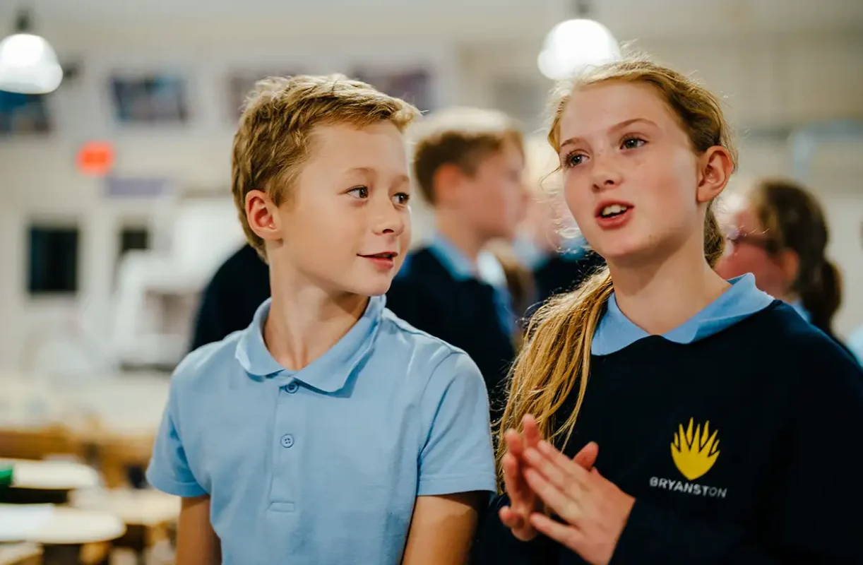 Prep school pupils in class