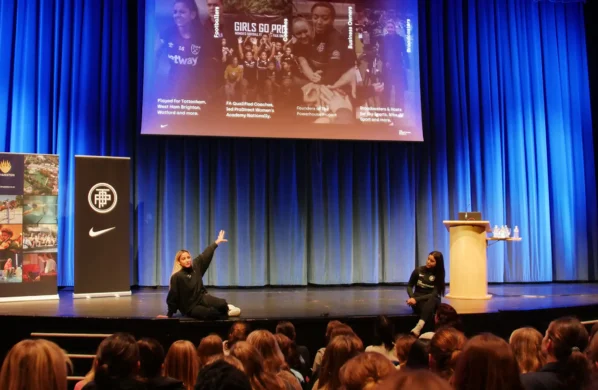 Rosie and Mollie Kmita on stage