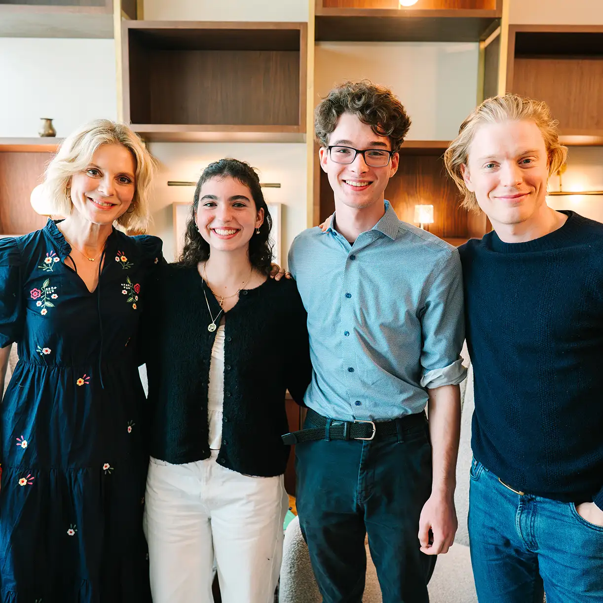 Emilia & Freddie Fox with 2 pupils