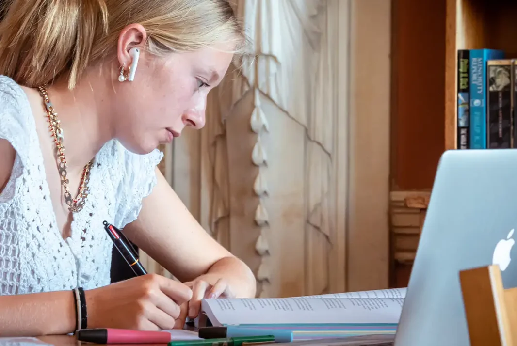 Pupil studying