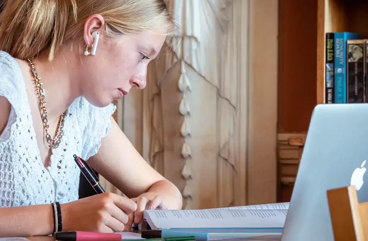 Pupil studying