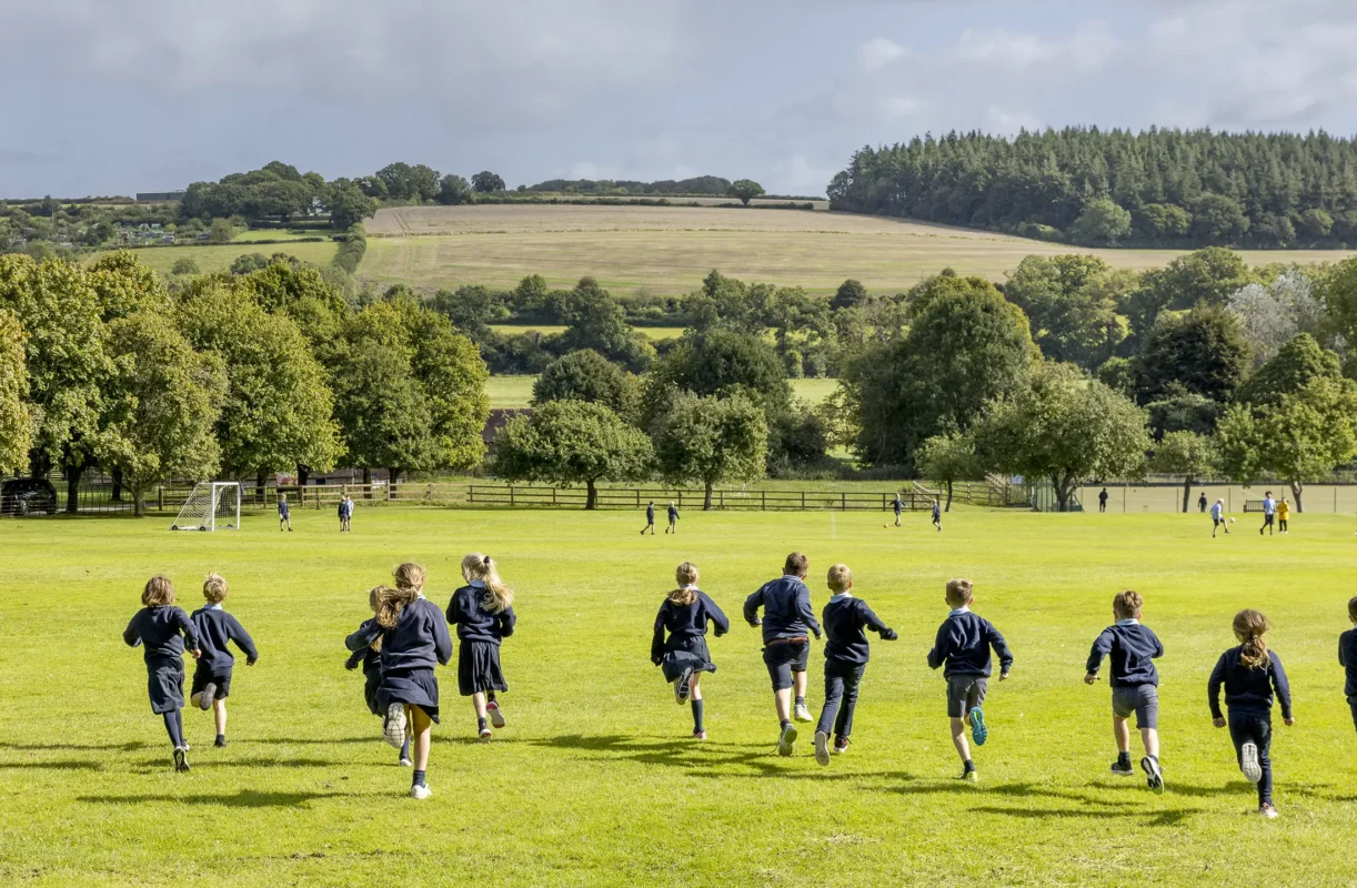 Prep School Running in Countryside
